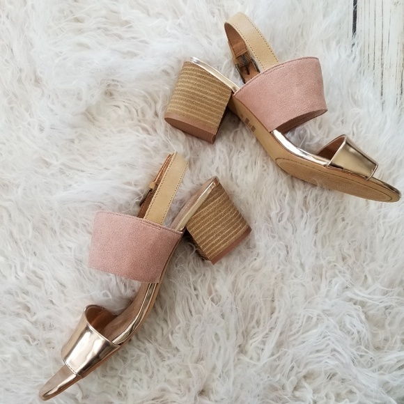 Toms Shoes - Tom's bloom suede rose gold specchio sandals